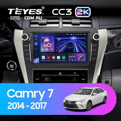Штатная магнитола Teyes CC3 2K 4/32 Toyota Camry 7 XV 50 55 (2014-2017) F3 с кнопками