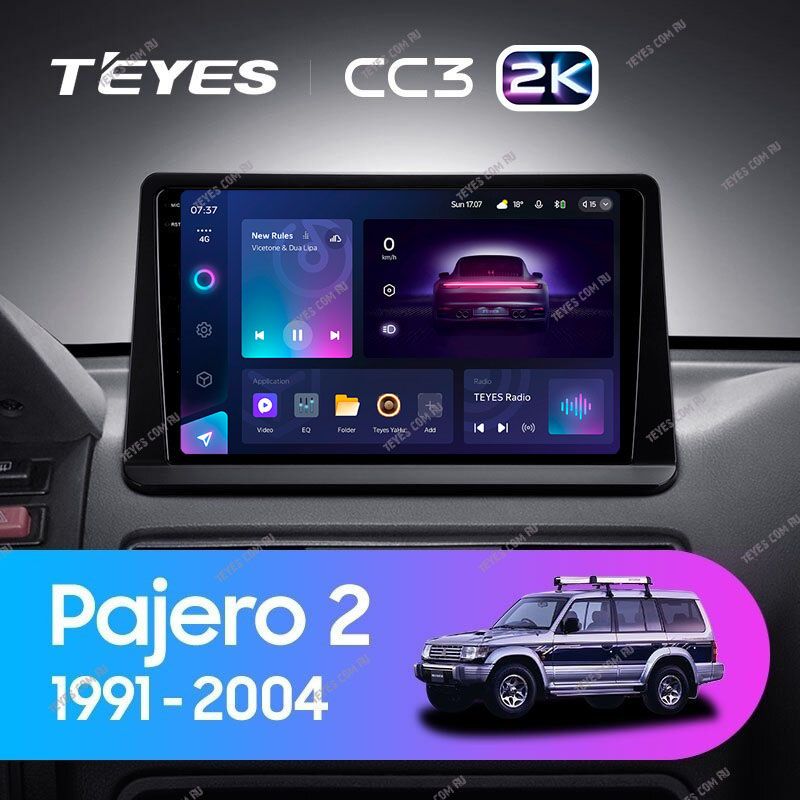 Штатная магнитола Teyes CC3 2K 4/32 Mitsubishi Pajero 2 (1991-2004)