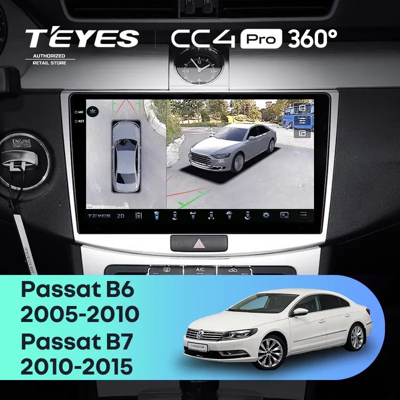 Штатная магнитола Teyes CC4 Pro 360 12/256 Volkswagen Passat B6 (2005-2010) \ B7 (2010-2015)