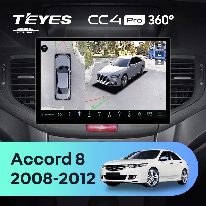 Штатная магнитола Teyes CC4 Pro 360 8/128 Honda Accord 8 (2008-2012) (13")