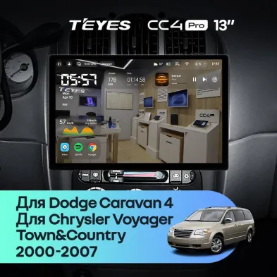 Штатная магнитола Teyes CC4 Pro 12/256 Chrysler Town &amp; Country 4 RS (2000-2007) Тип-B (13")