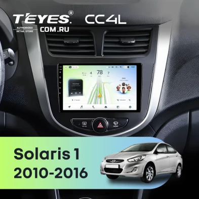 Штатная магнитола Teyes CC4L 6/64 Hyundai Solaris 1 (2010-2016) F4 (черно-серый)