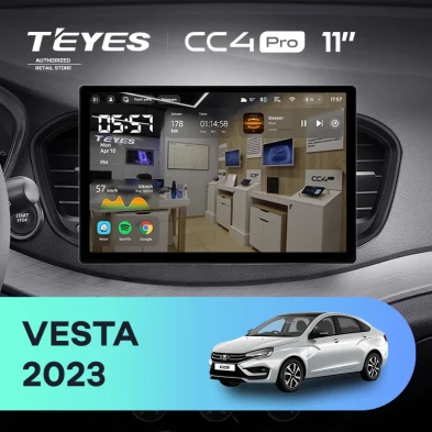 Штатная магнитола Teyes CC4 Pro 12/256 Lada Vesta 2023+ F2 Тип-B (11")