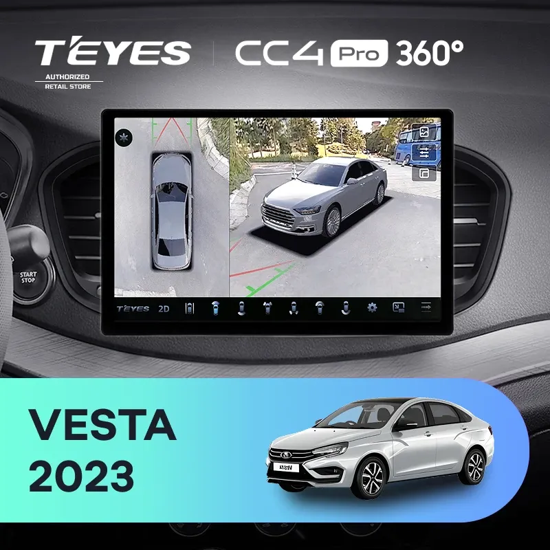 Штатная магнитола Teyes CC4 Pro 360 8/128 Lada Vesta 2023+ F2 Тип-B (11")