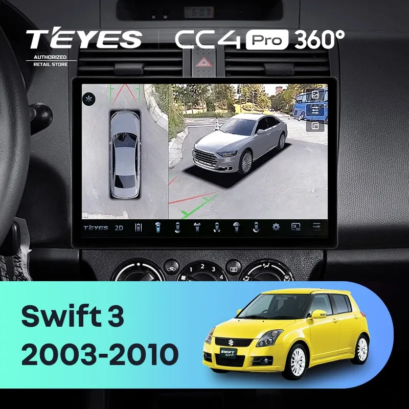 Штатная магнитола Teyes CC4 Pro 360 8/128 Suzuki Swift 3 (2003-2010) (11")