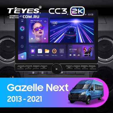Штатная магнитола Teyes CC3 2K 6/128 для GAZ Gazelle Next (2013-2021) F1 (13" с кнопками)