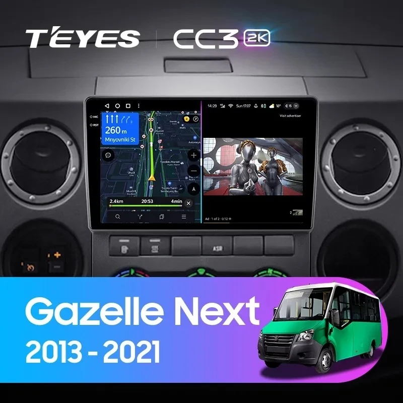 Штатная магнитола Teyes CC3 2K 4/64 для GAZ Gazelle Next (2013-2021) F3