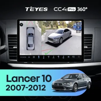 Штатная магнитола Teyes CC4 Pro 360 8/128 Mitsubishi Lancer 10 CY (2007-2012) Тип-B (13")