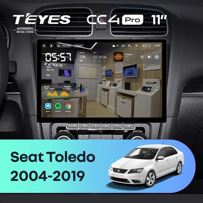 Штатная магнитола Teyes CC4 Pro 12/256 Seat Toledo (2004-2019) (11")