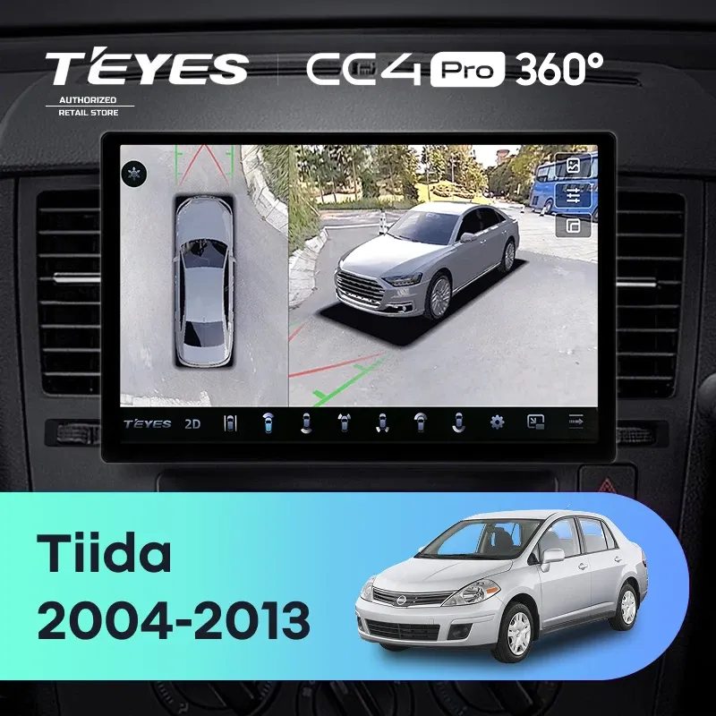 Штатная магнитола Teyes CC4 Pro 360 8/128 Nissan Tiida C11 (2004-2013) F2 (11")