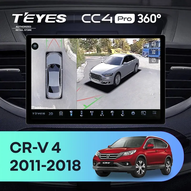 Штатная магнитола Teyes CC4 Pro 360 8/128 Honda CR-V 4 RM RE (2011-2018) Тип-B (11")