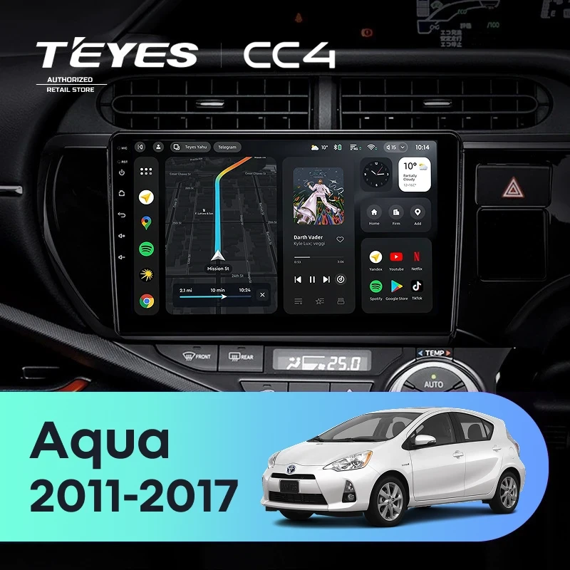 Штатная магнитола Teyes CC4 6/64 Toyota Aqua (2011-2017)