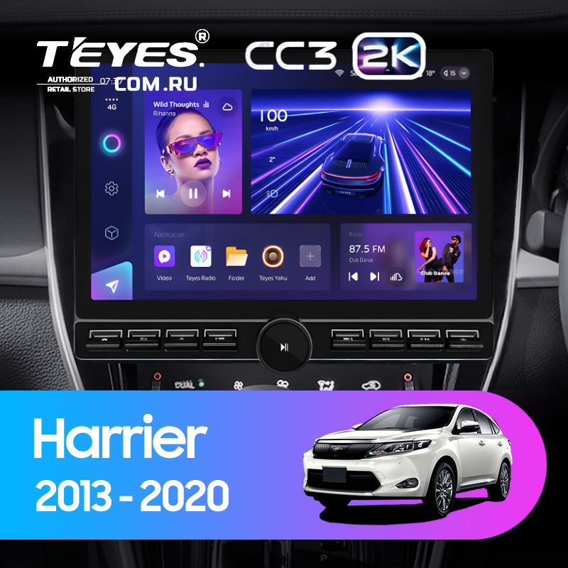 Штатная магнитола Teyes CC3 2K 6/128 Toyota Harrier XU60 (2013-2020) F1 (13&quot; с кнопками)