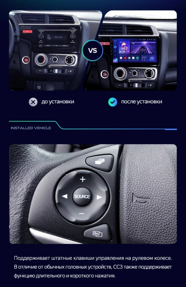Штатная магнитола Teyes CC3L 4/32 Honda Fit 3 (2013-2020) Тип-A