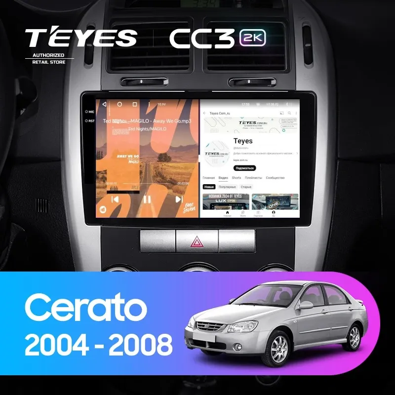Штатная магнитола Teyes CC3 2K 4/64 Kia Cerato 1 LD (2004-2008) F1