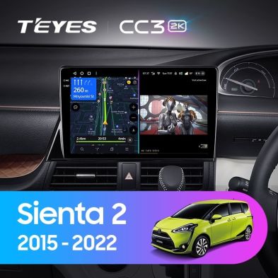 Штатная магнитола Teyes CC3 2K 6/128 Toyota Sienta 2 XP170 (2015-2022) Правый руль