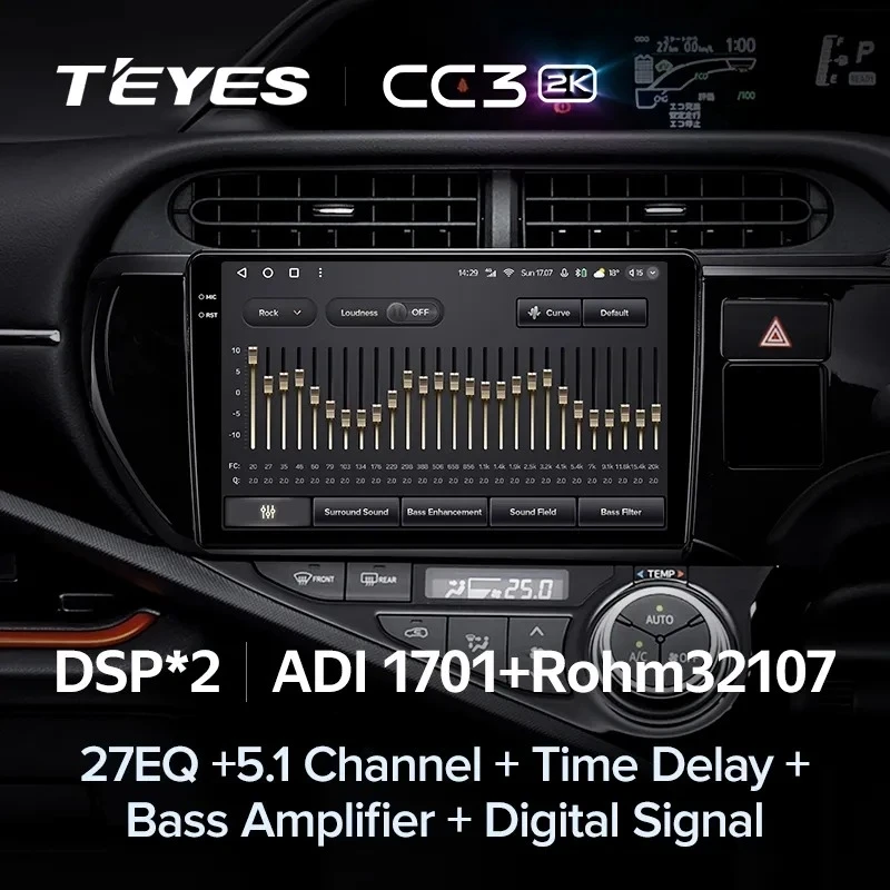 Штатная магнитола Teyes CC3 2K 4/32 Toyota Aqua (2011-2017) Правый руль