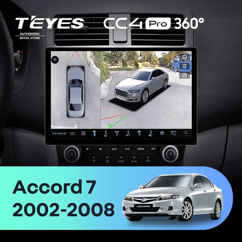 Штатная магнитола Teyes CC4 Pro 360 12/256 Honda Accord 7 (2002-2008) F2 (13")