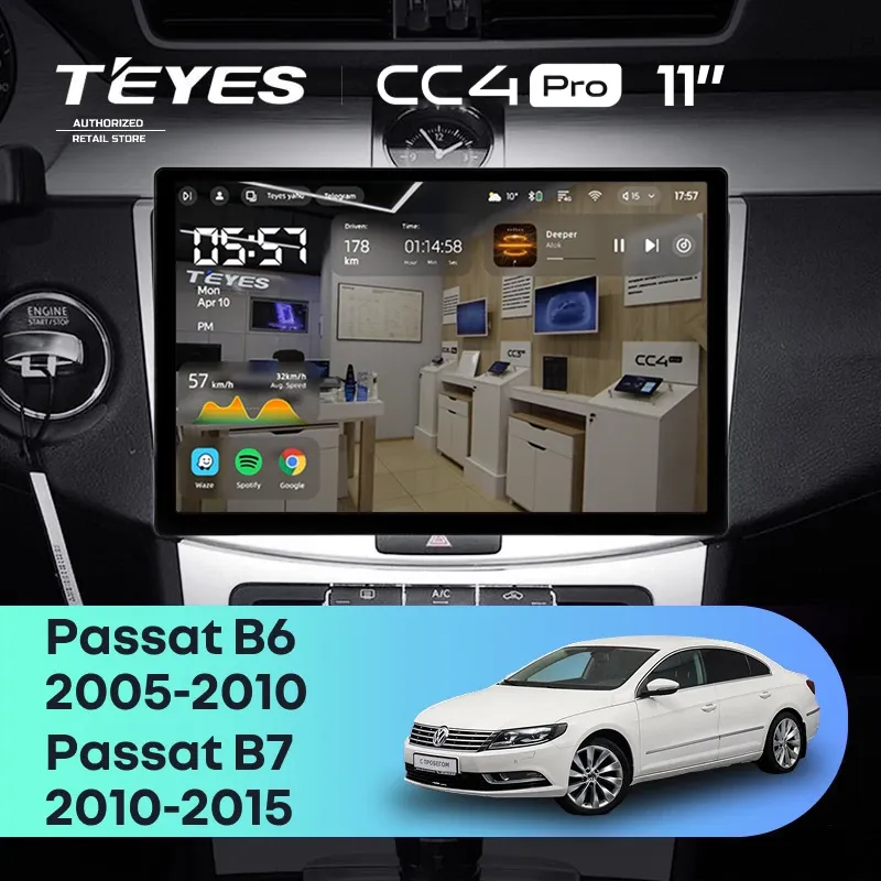 Штатная магнитола Teyes CC4 Pro 12/256 Volkswagen Passat 7 B7 (2010-2015) (11")