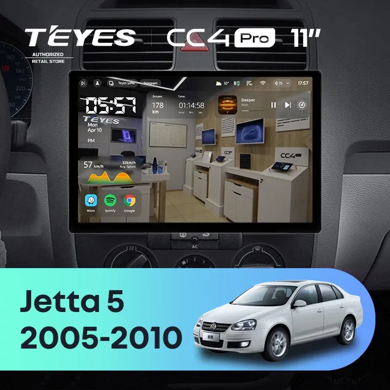 Штатная магнитола Teyes CC4 Pro 8/128 Volkswagen Jetta 5 (2005-2010) F3 (11")