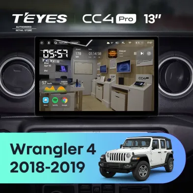 Штатная магнитола Teyes CC4 Pro 8/128 Jeep Wrangler 4 JL (2018-2019) (13")