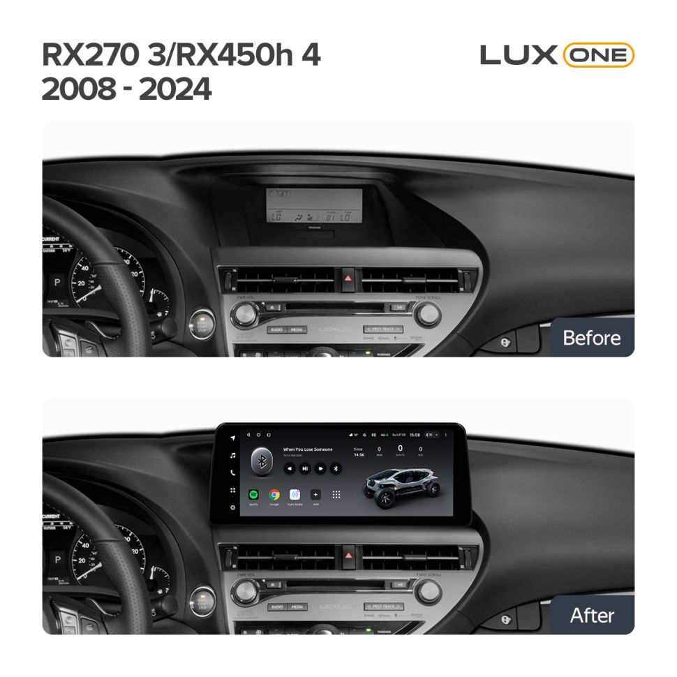 Переходная рамка Lexus RX270 3 RX450h 3 AL10 2008-2015 RX450h 4 AL20 (2015-2024) Тип-C (12,3")