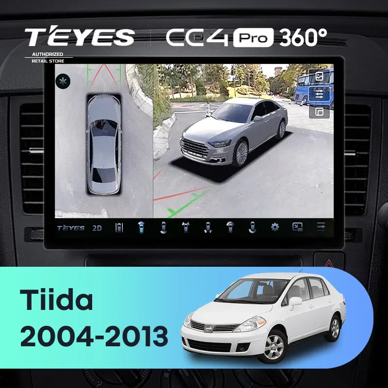 Штатная магнитола Teyes CC4 Pro 360 12/256 Nissan Tiida C11 (2004-2013) F1 (13")