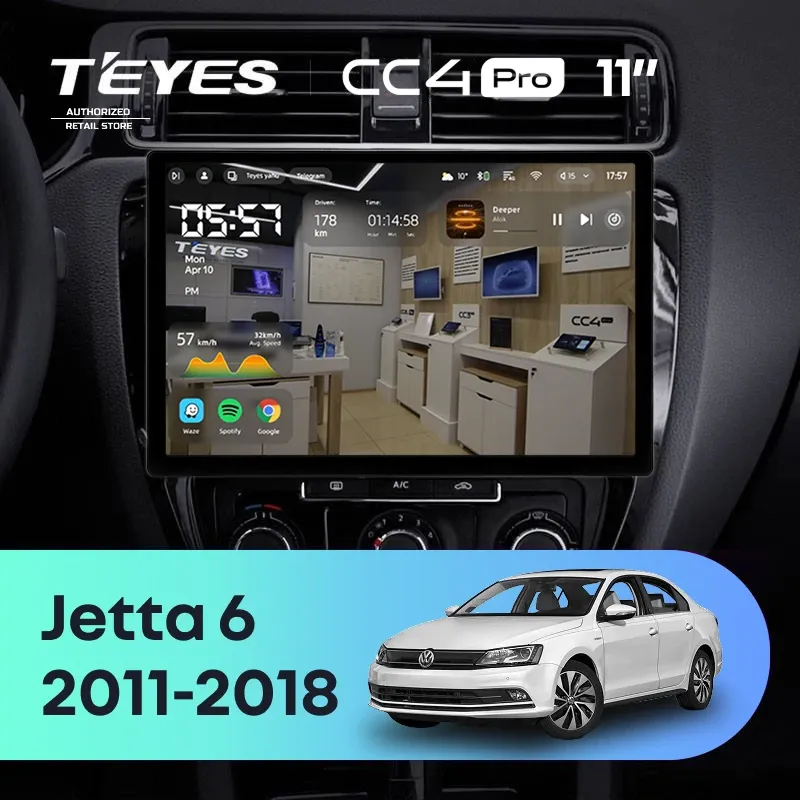 Штатная магнитола Teyes CC4 Pro 8/128 Volkswagen Jetta 6 (2011-2018) (11")
