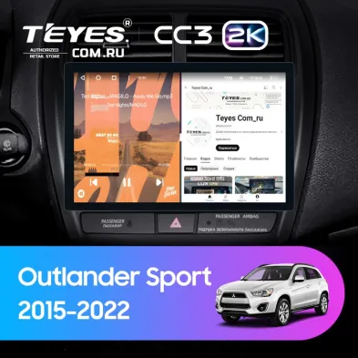 Штатная магнитола Teyes CC3 2K 4/32 Mitsubishi Outlander Sport (2015-2022) Тип-A (11")