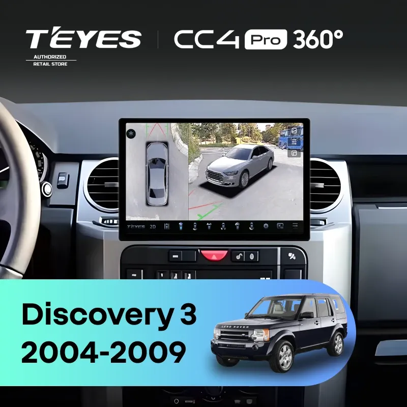 Штатная магнитола Teyes CC4 Pro 360 8/128 Land Rover Discovery 3 (2004-2009) F2 (11")