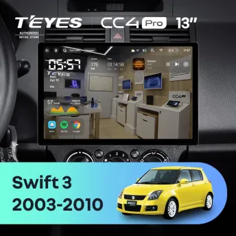 Штатная магнитола Teyes CC4 Pro 8/128 Suzuki Swift 3 (2003-2010) (13")