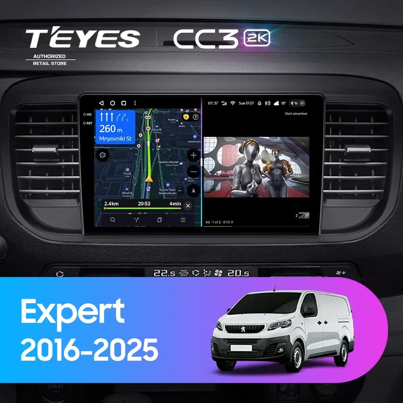 Штатная магнитола Teyes CC3 2K 4/64 Peugeot Expert (2016-2025)