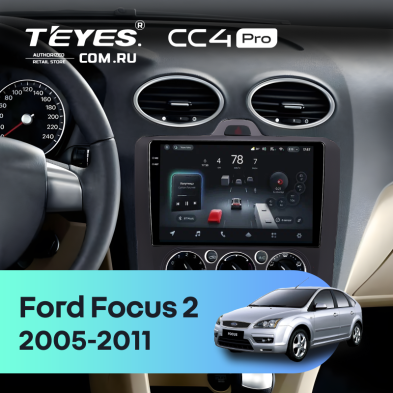 Штатная магнитола Teyes CC4 Pro 12/256 Ford Focus 2 (2004-2011) (черная) F1