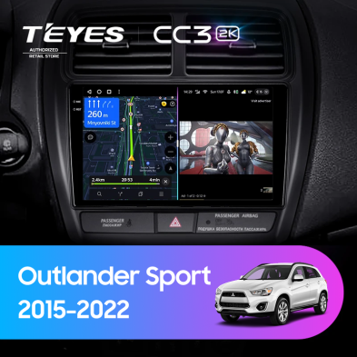 Штатная магнитола Teyes CC3 2K 4/32 Mitsubishi Outlander Sport (2015-2022) Тип-B
