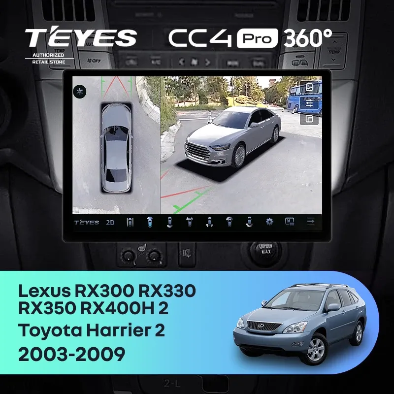 Штатная магнитола Teyes CC4 Pro 360 8/128 Toyota Harrier (2003-2009) F1 (13")