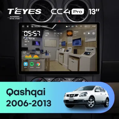 Штатная магнитола Teyes CC4 Pro 8/128 Nissan Qashqai 1 J10 (2006-2013) F2 (13")