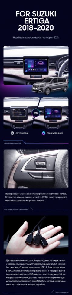 Штатная магнитола Teyes CC3 2K 4/32 Suzuki Ertiga (2018-2020)