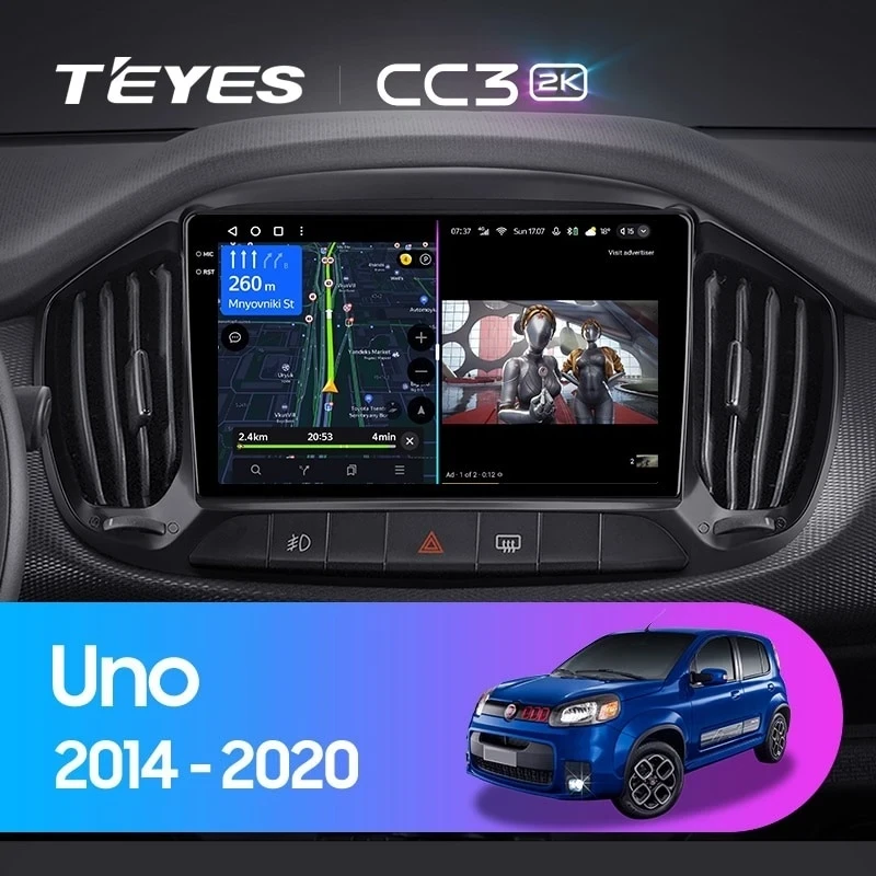 Штатная магнитола Teyes CC3 2K 4/32 Fiat Uno (2014-2020)