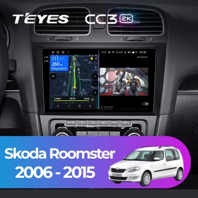 Штатная магнитола Teyes CC3 2K 360 6/128 Skoda Roomster (2006-2015)