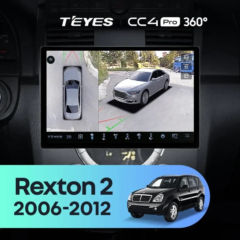 Штатная магнитола Teyes CC4 Pro 360 8/128 SsangYong Rexton Y250 2 (2006-2012) (13")