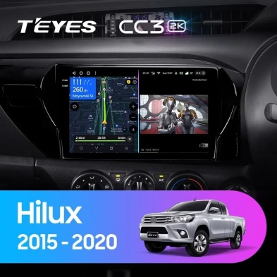 Штатная магнитола Teyes CC3 2K 6/128 Toyota Hilux Pick Up AN120 (2015-2020) Правый руль