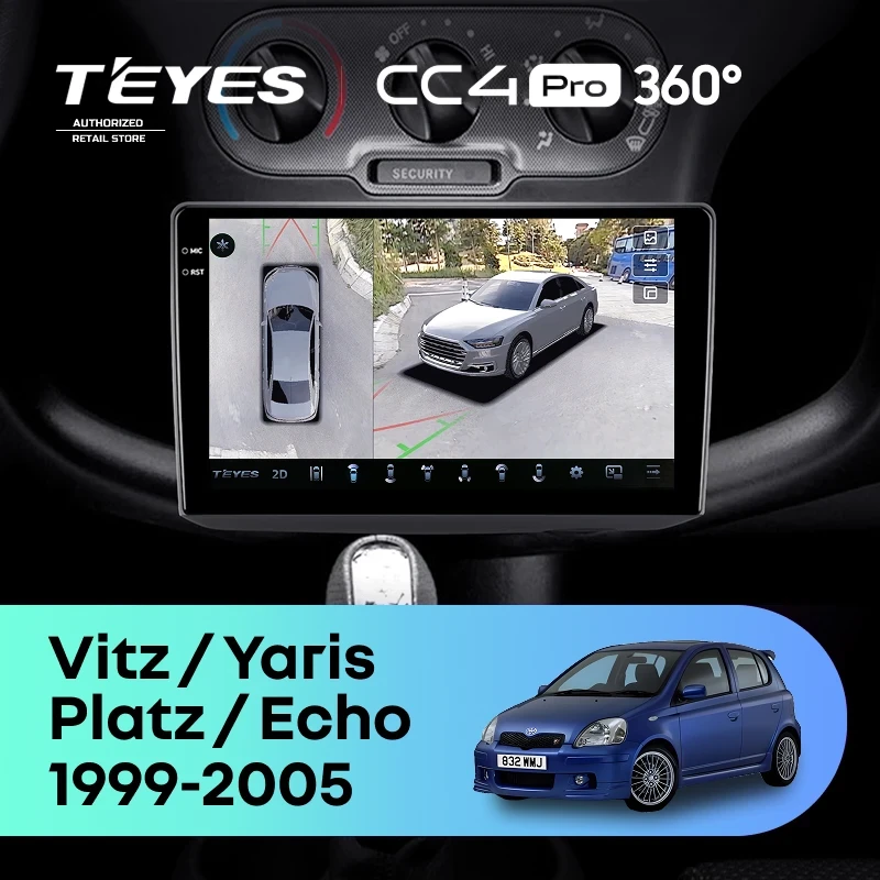 Штатная магнитола Teyes CC4 Pro 360 8/128 Toyota Platz (1999-2005) F1