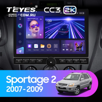 Штатная магнитола Teyes CC3 2K 6/128 Kia Sportage 2 (2007-2009) (13" с кнопками)