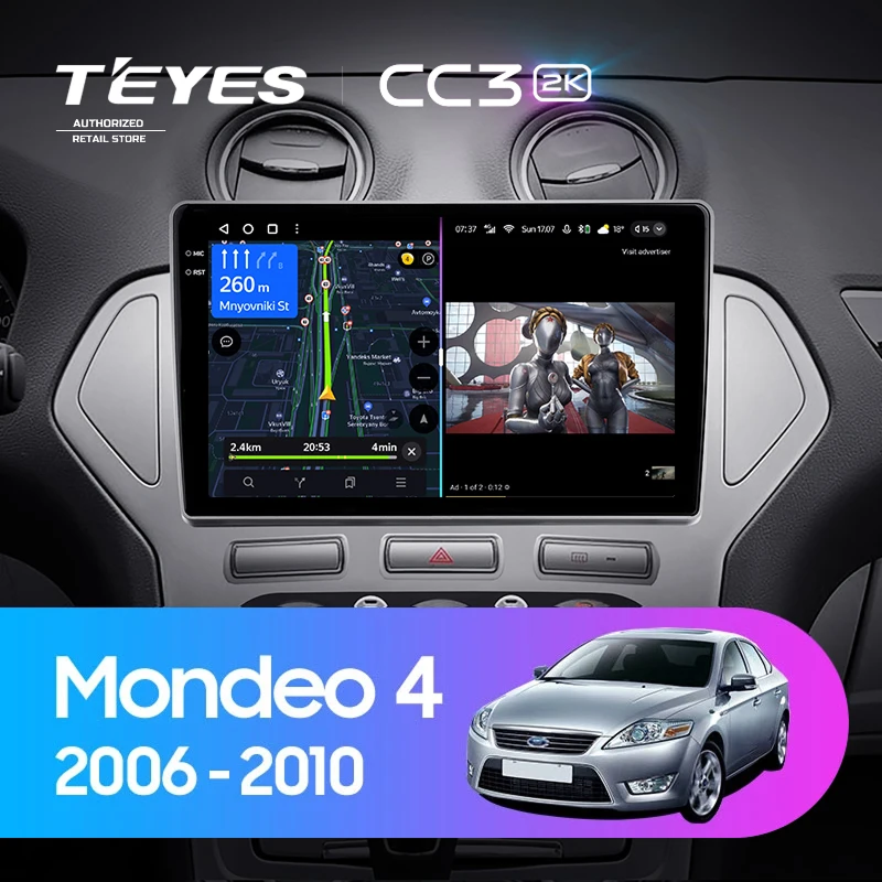 Штатная магнитола Teyes CC3 2K 6/128 Ford Mondeo 4 (2006-2010)
