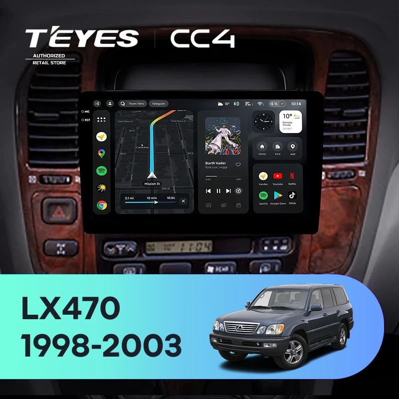 Штатная магнитола Teyes CC4 6/64 Lexus LX470 J100 (1998-2003) F2