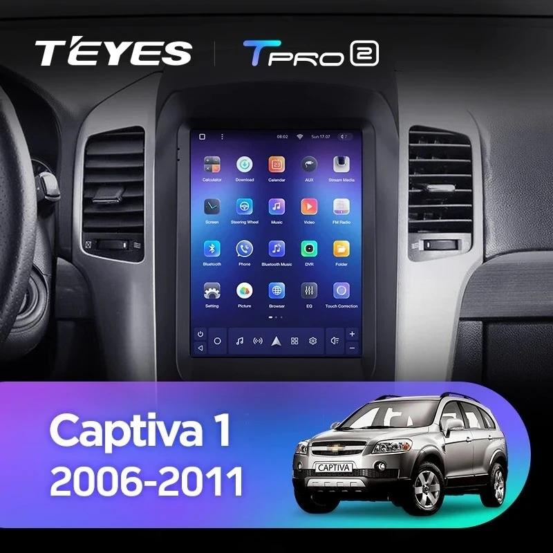 Штатная магнитола Tesla style Teyes TPRO 2 4/32 Chevrolet Captiva (2006-2011) Тип-A