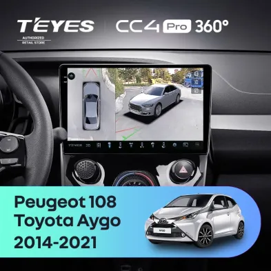 Штатная магнитола Teyes CC4 Pro 360 8/128 Peugeot 108 (2014-2021) F1