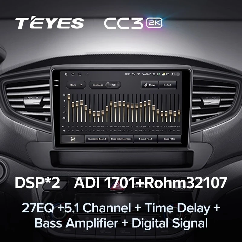 Штатная магнитола Teyes CC3 2K 6/128 Hyundai Ioniq AE (2016-2023) Тип-B