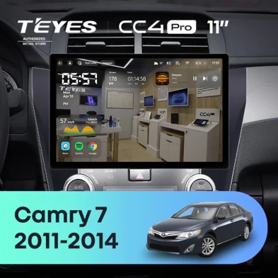 Штатная магнитола Teyes CC4 Pro 8/128 Toyota Camry 7 XV 50 55 (2011-2014) (черная) F2 (11")