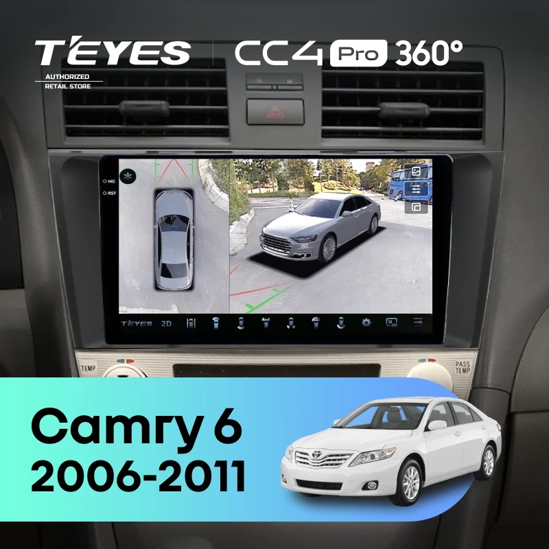 Штатная магнитола Teyes CC4 Pro 360 12/256 Toyota Camry 6 XV 40 (2006-2011) F3 (черная)